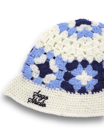 Blue crochet hat