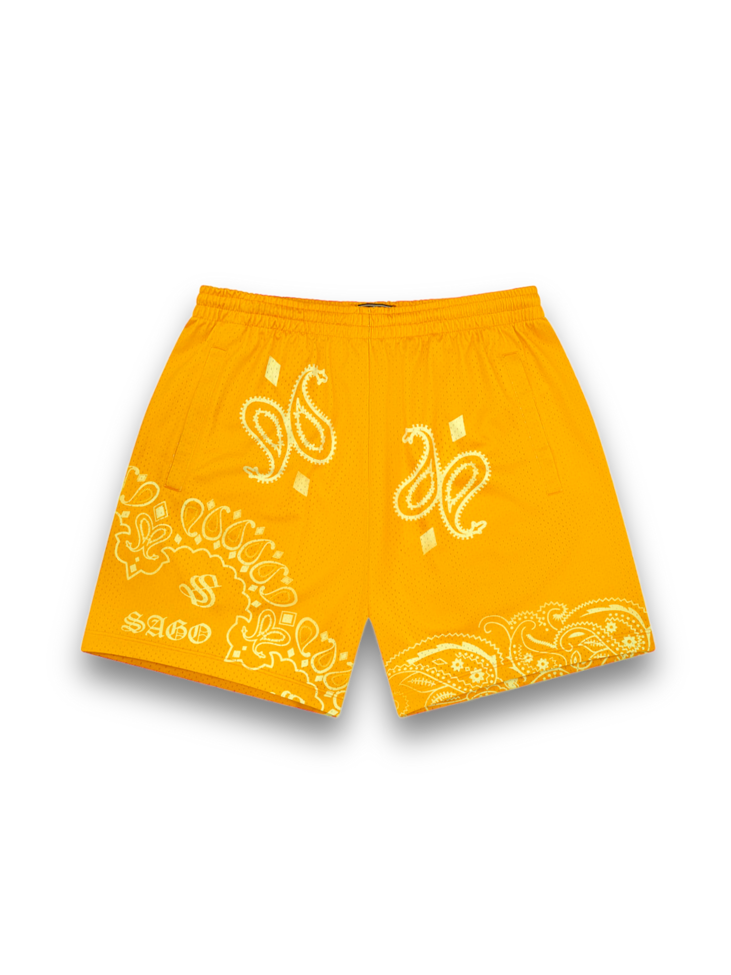 Yellow tonal bandana shorts